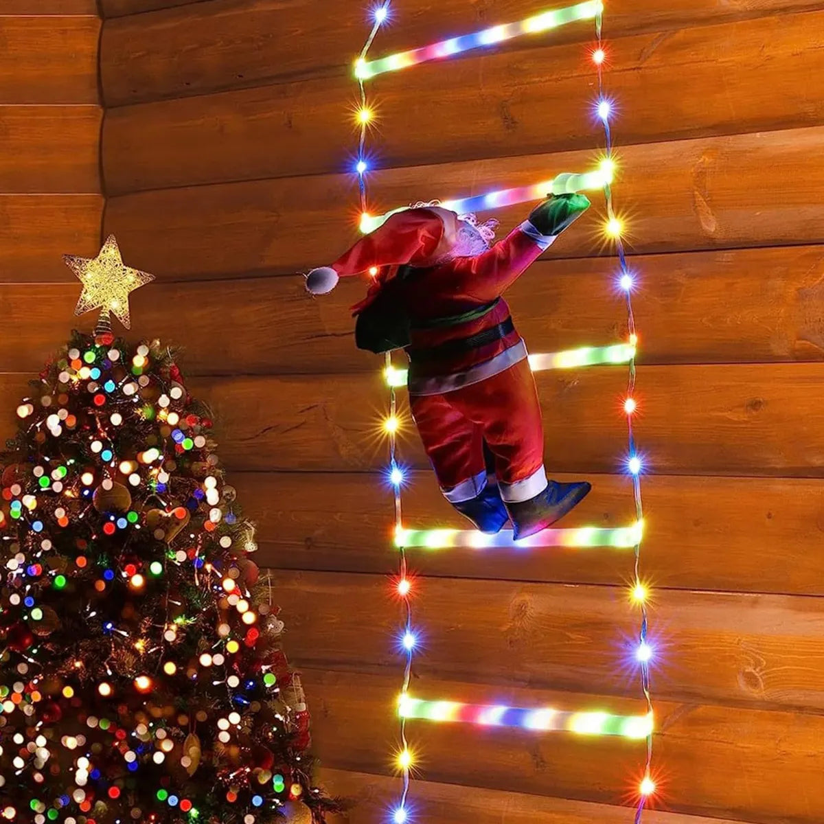 Escalera Luces De papa Noel 2 metros.