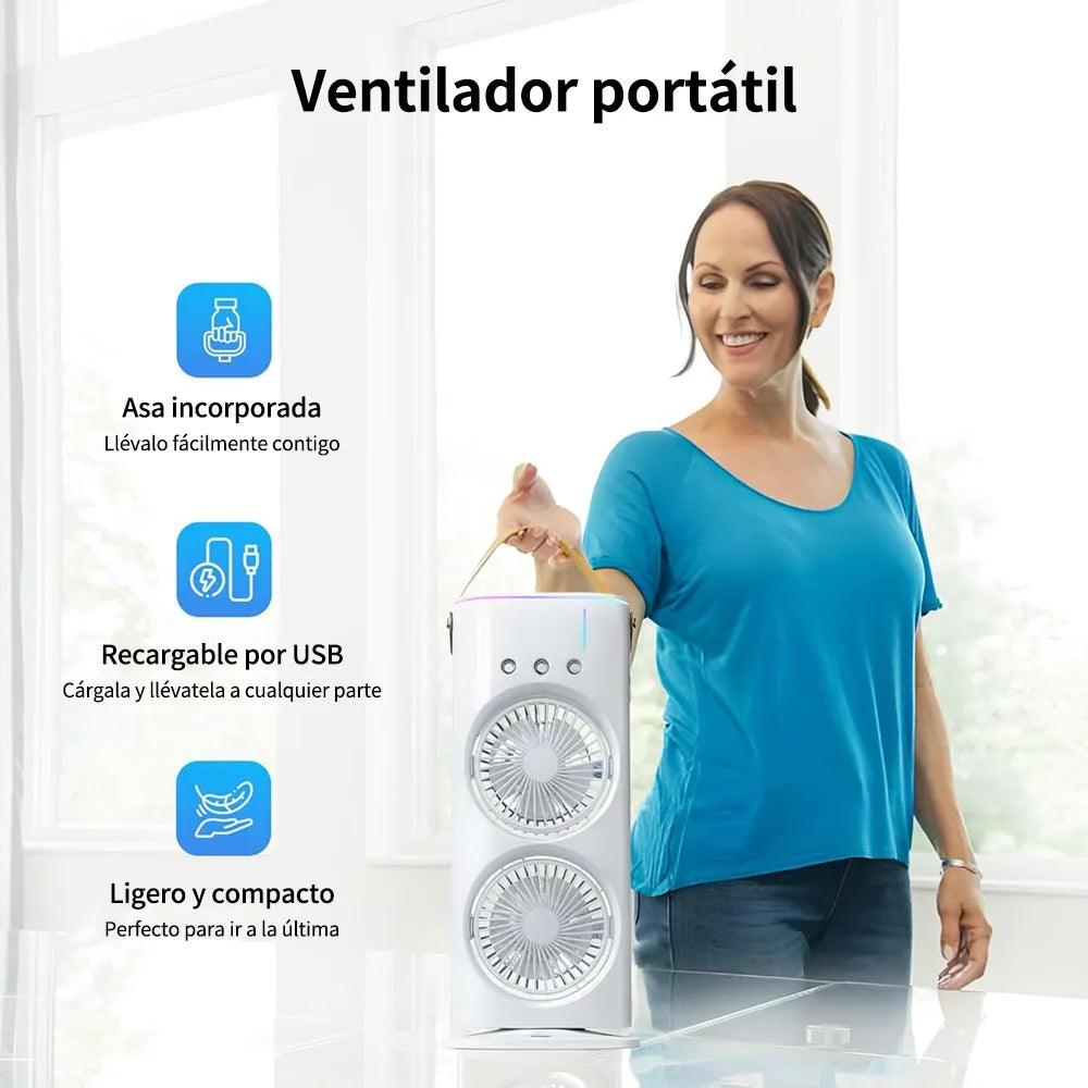 VENTILADOR DOBLE CON ROTACIÓN