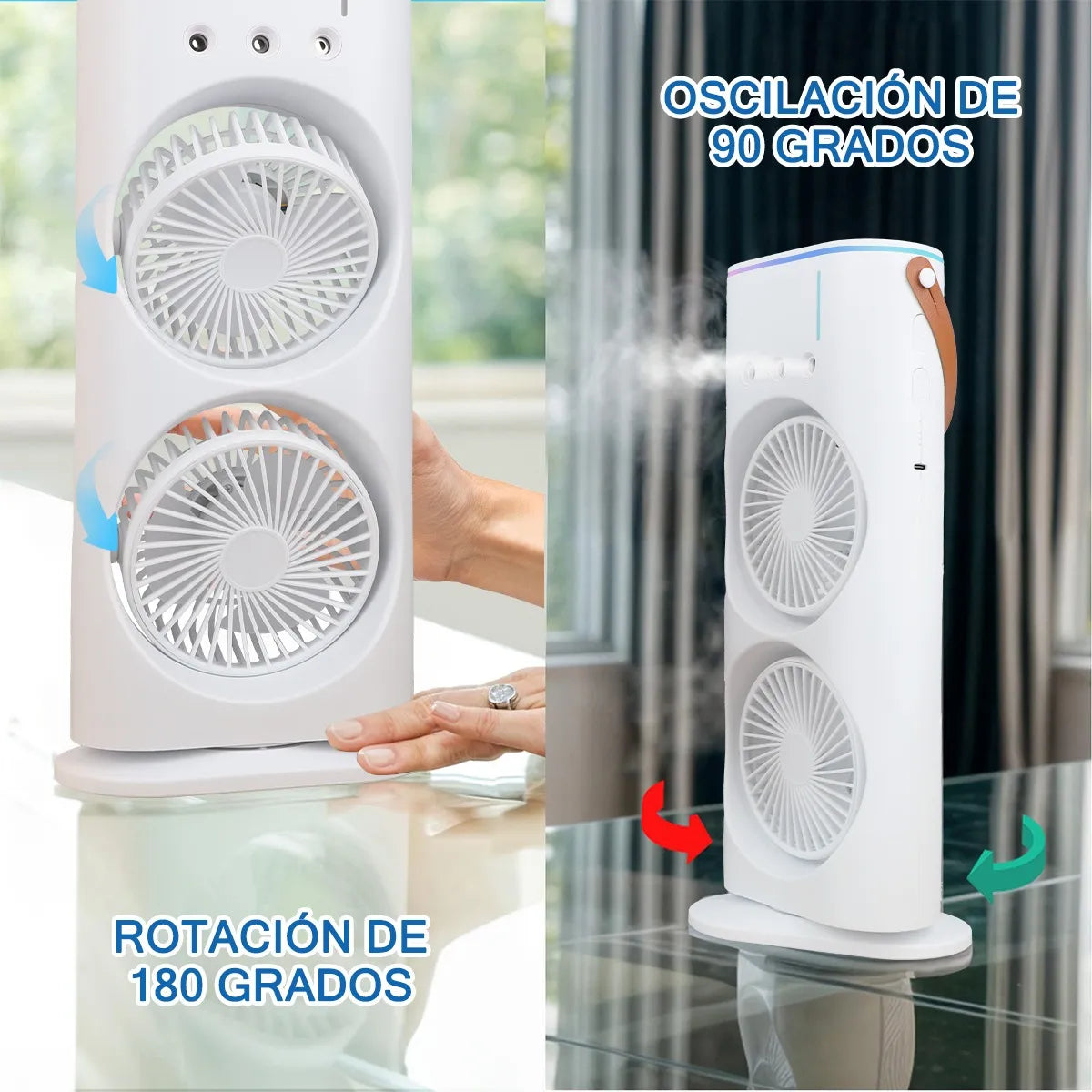 VENTILADOR DOBLE CON ROTACIÓN