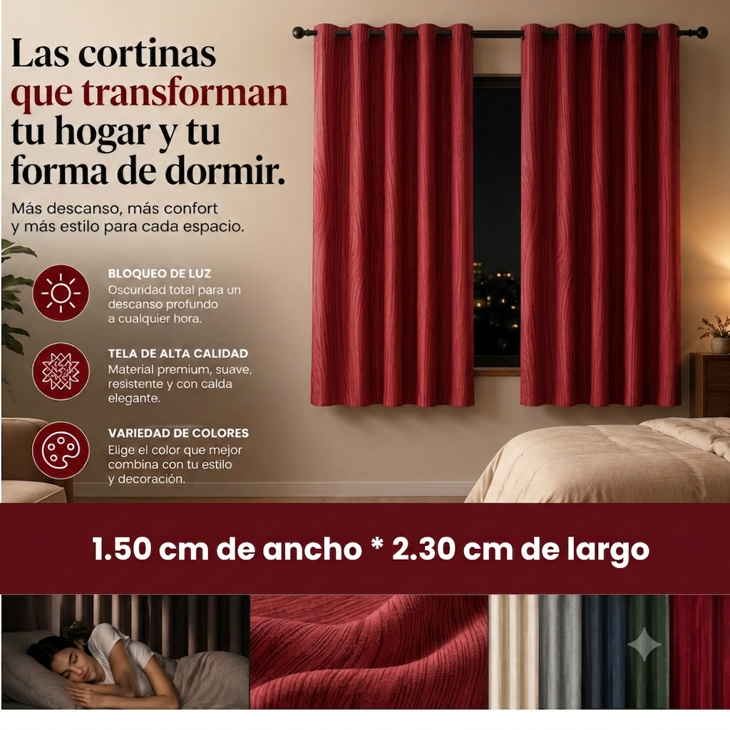 CORTINAS BLACKOUT X 2 PANELES