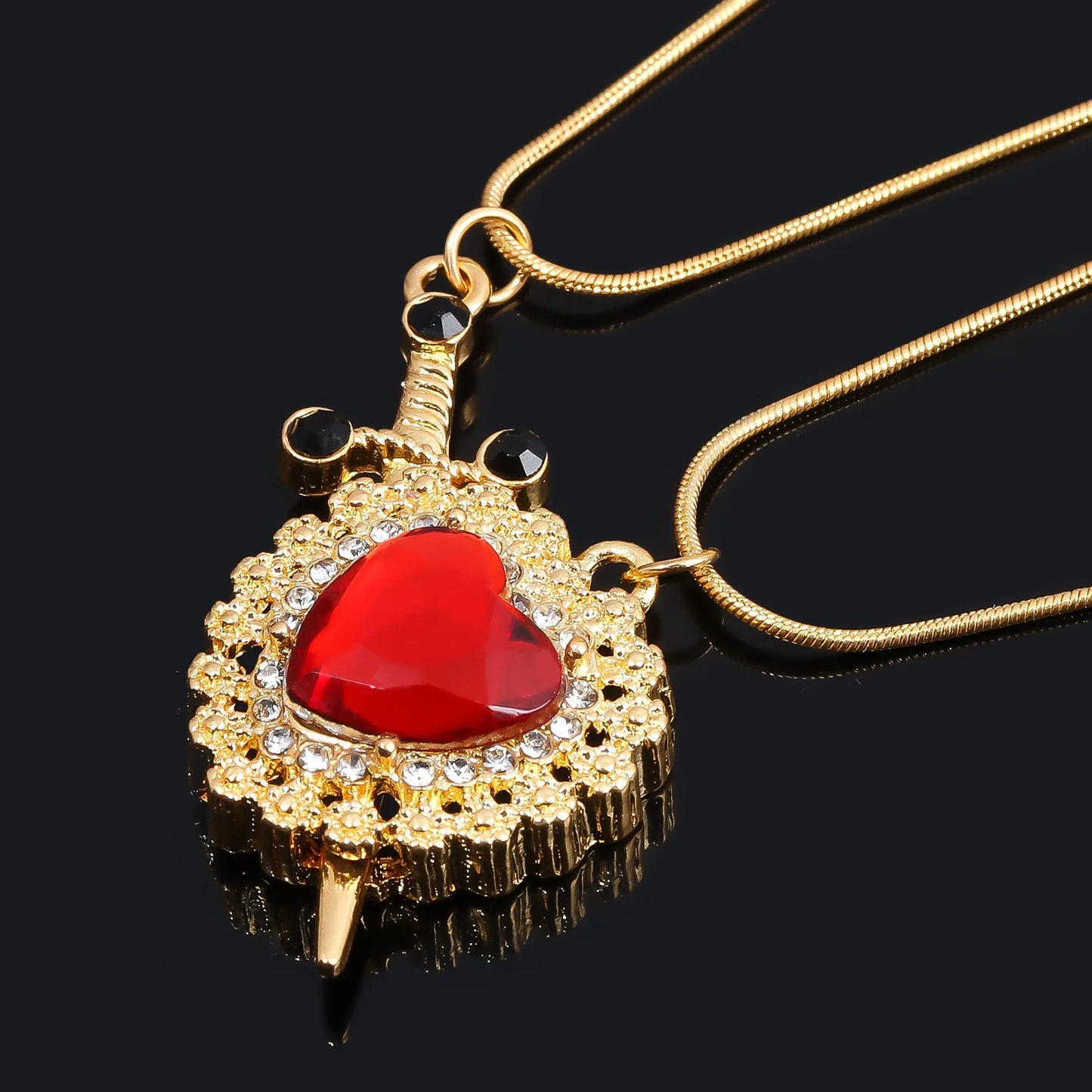 Cadena para pareja Corazón y Espada