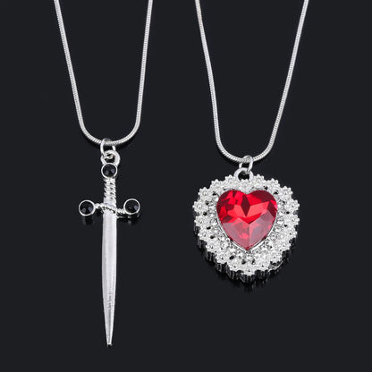 Cadena para pareja Corazón y Espada