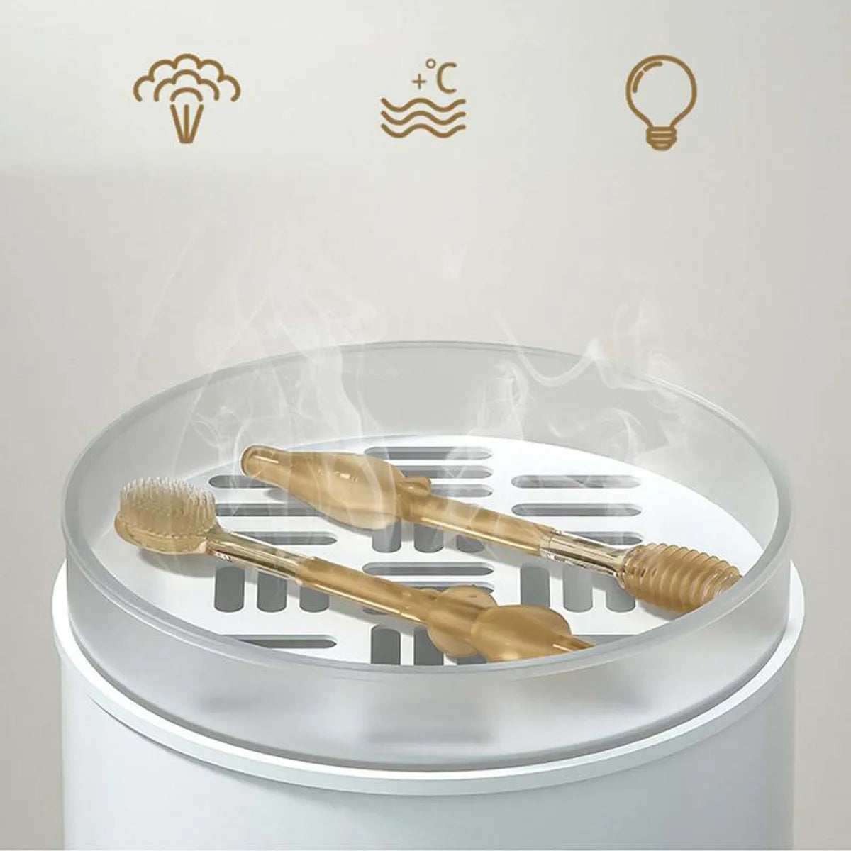 Cepillo en silicona para bebé con soporte y tapa