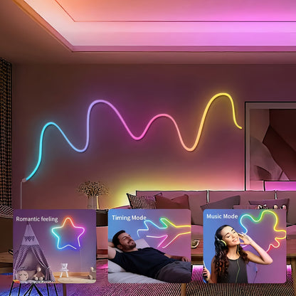 Cinta led de colores neón con control 5 metros