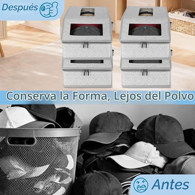 organizador de gorras con tapa