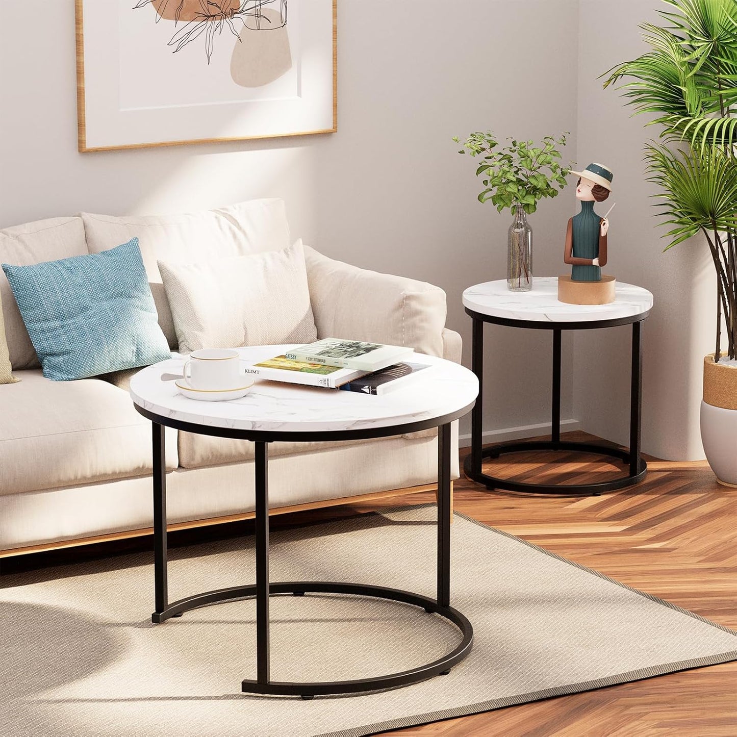 Mesa auxiliar doble (1 grande + 1 pequeña)