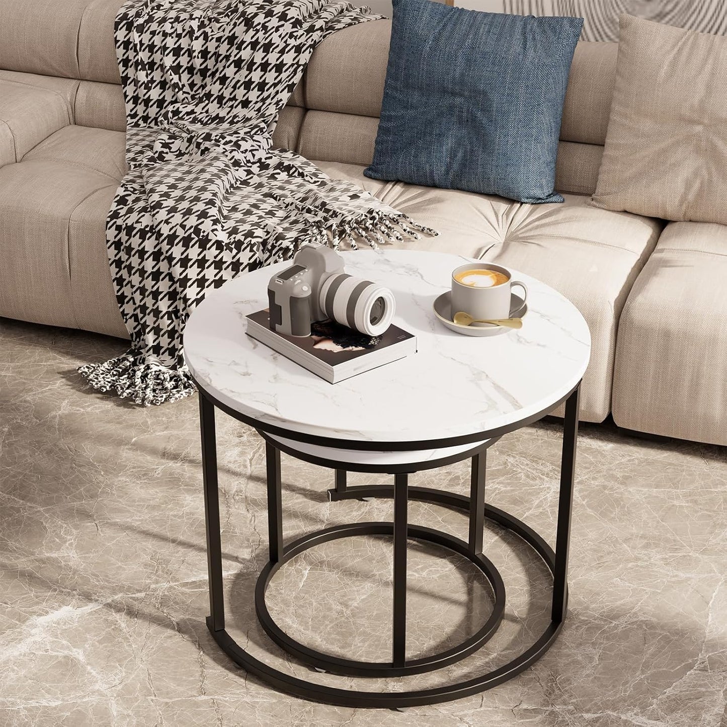 Mesa auxiliar doble (1 grande + 1 pequeña)