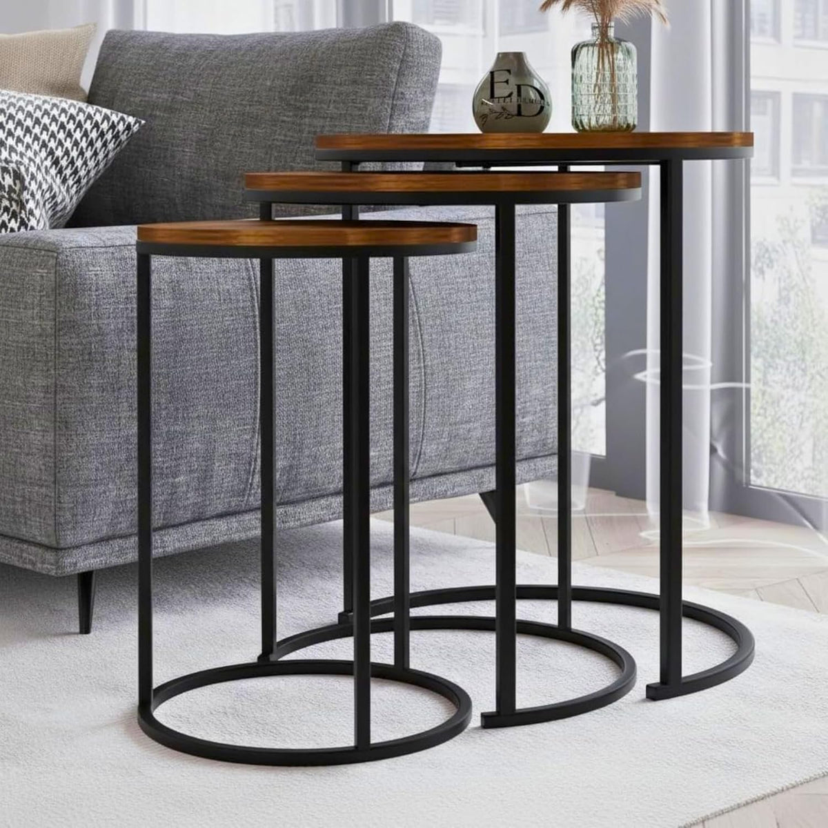 Set de Mesas estilo industrial  x 3