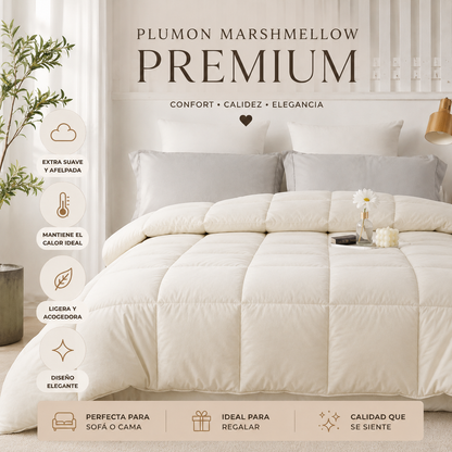 Plumón premium + 2 cojines pequeños + 2 fundas.