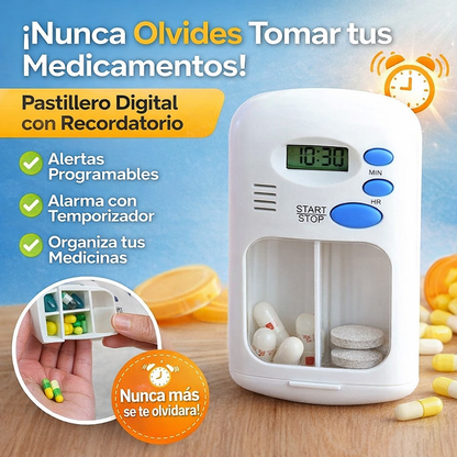 Pastillero con alarma - salud organizada y a tiempo.