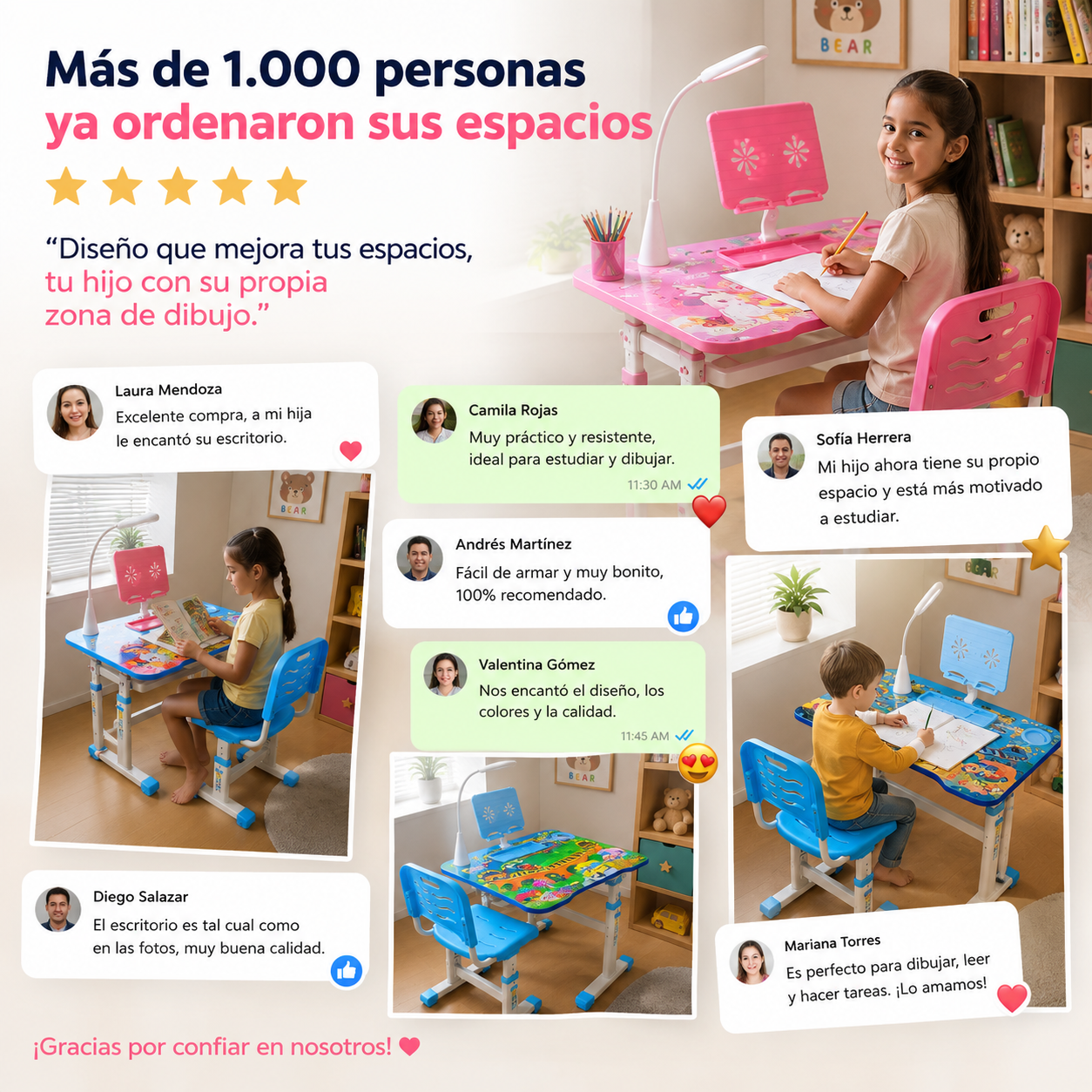 Escritorio para niños con silla