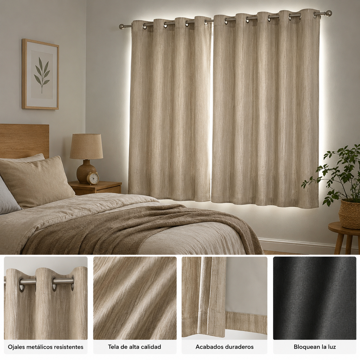 CORTINAS BLACKOUT  X 2 PANELES