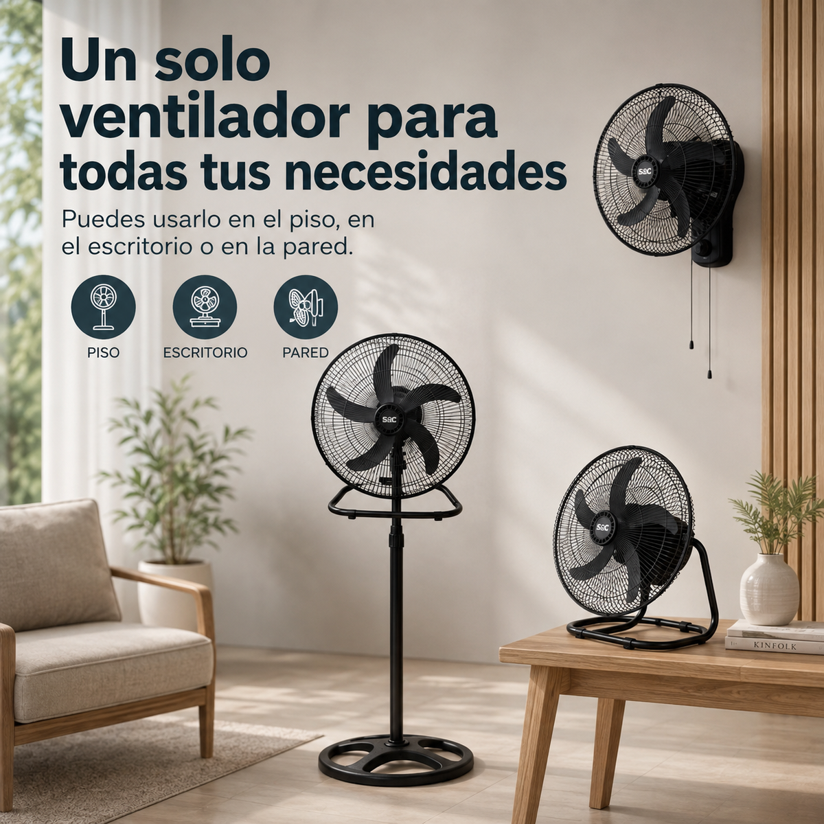 Ventilador 3 en 1 de 18 pulgadas