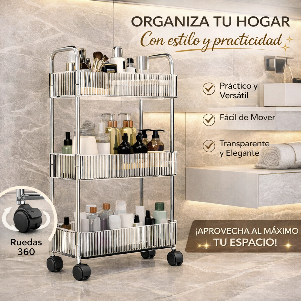 Estante organizador con ruedas