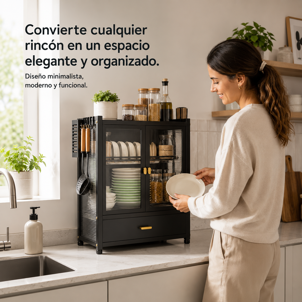 Estante escurridor con dos niveles de secado