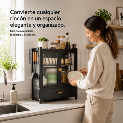 Estante escurridor con dos niveles de secado