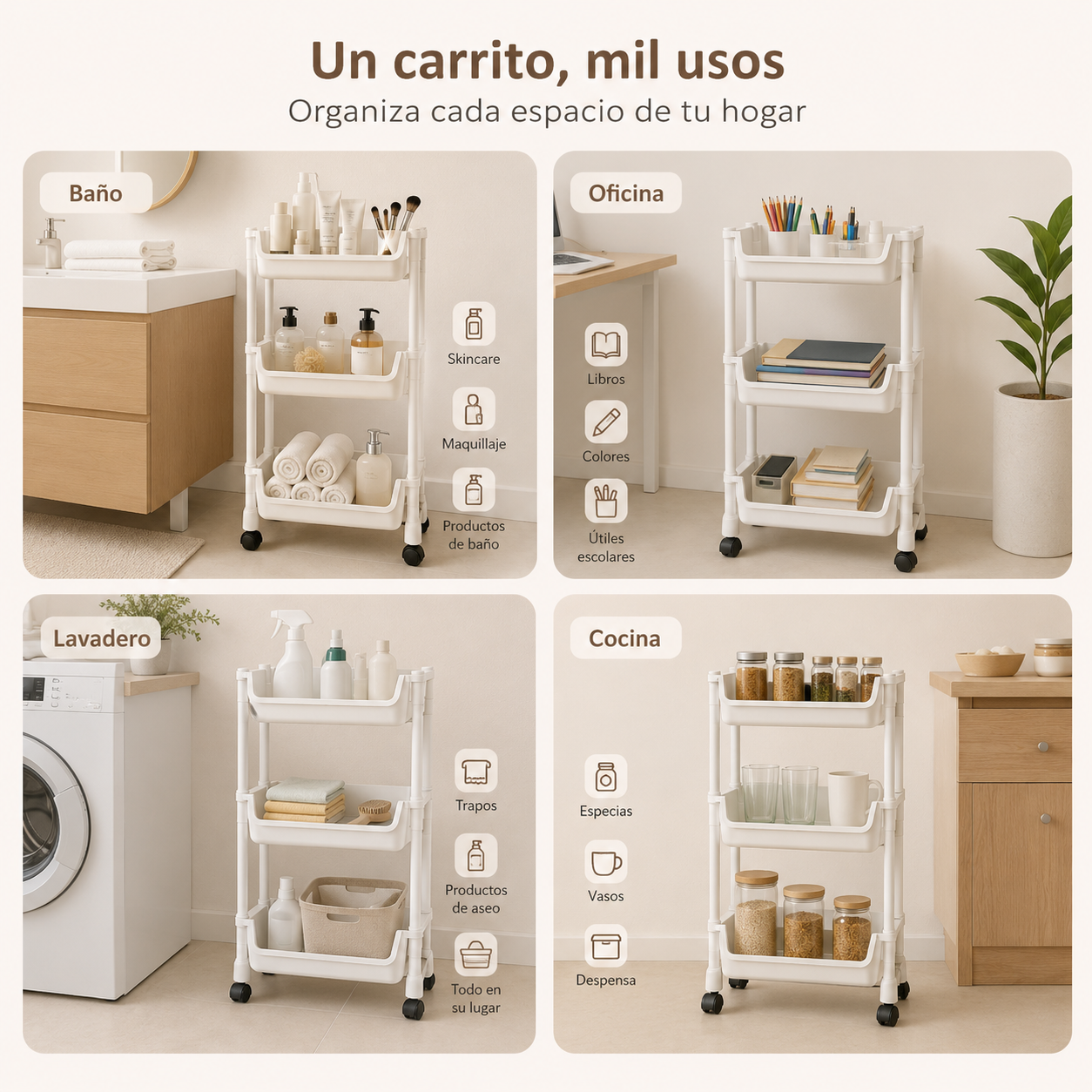 Organizador Blanco de varios Niveles desde👇