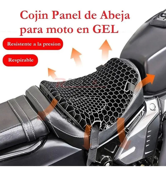 cojín negro de gel para moto