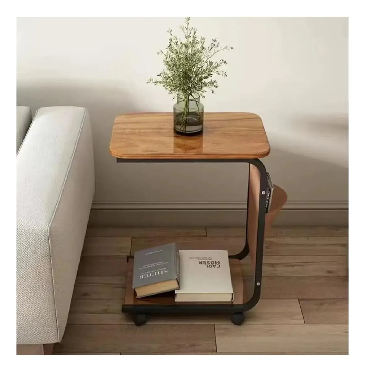 Mesa rectangular con ruedas