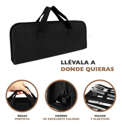 Kit parrillero x  9 Piezas