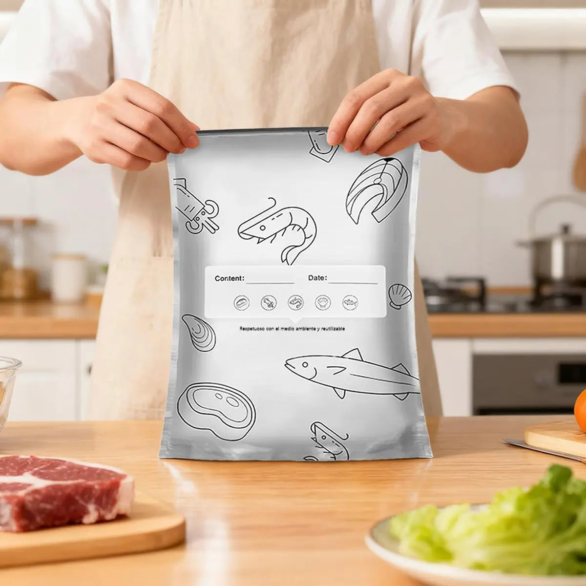 BOLSAS DE SELLADO PARA ALIMENTOS SET X  10