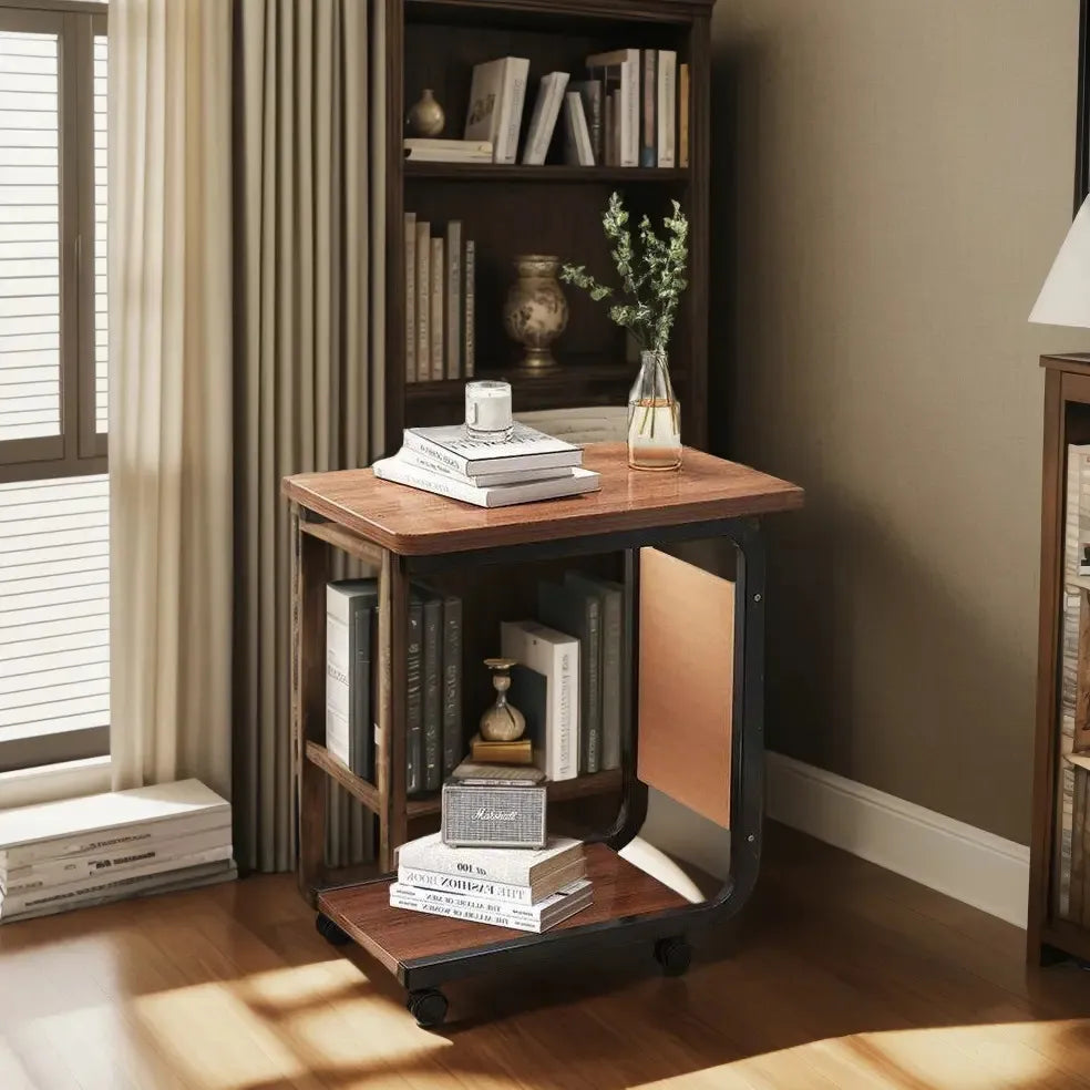 Mesa rectangular con ruedas
