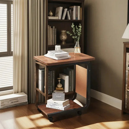 Mesa rectangular con ruedas