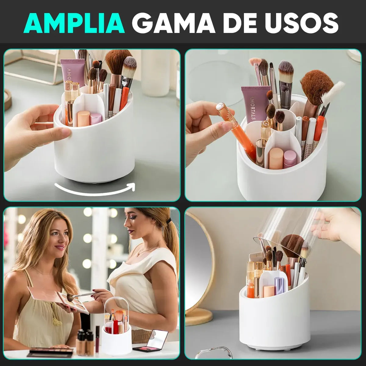 ORGANIZADOR PARA BROCHAS DE MAQUILLAJE.
