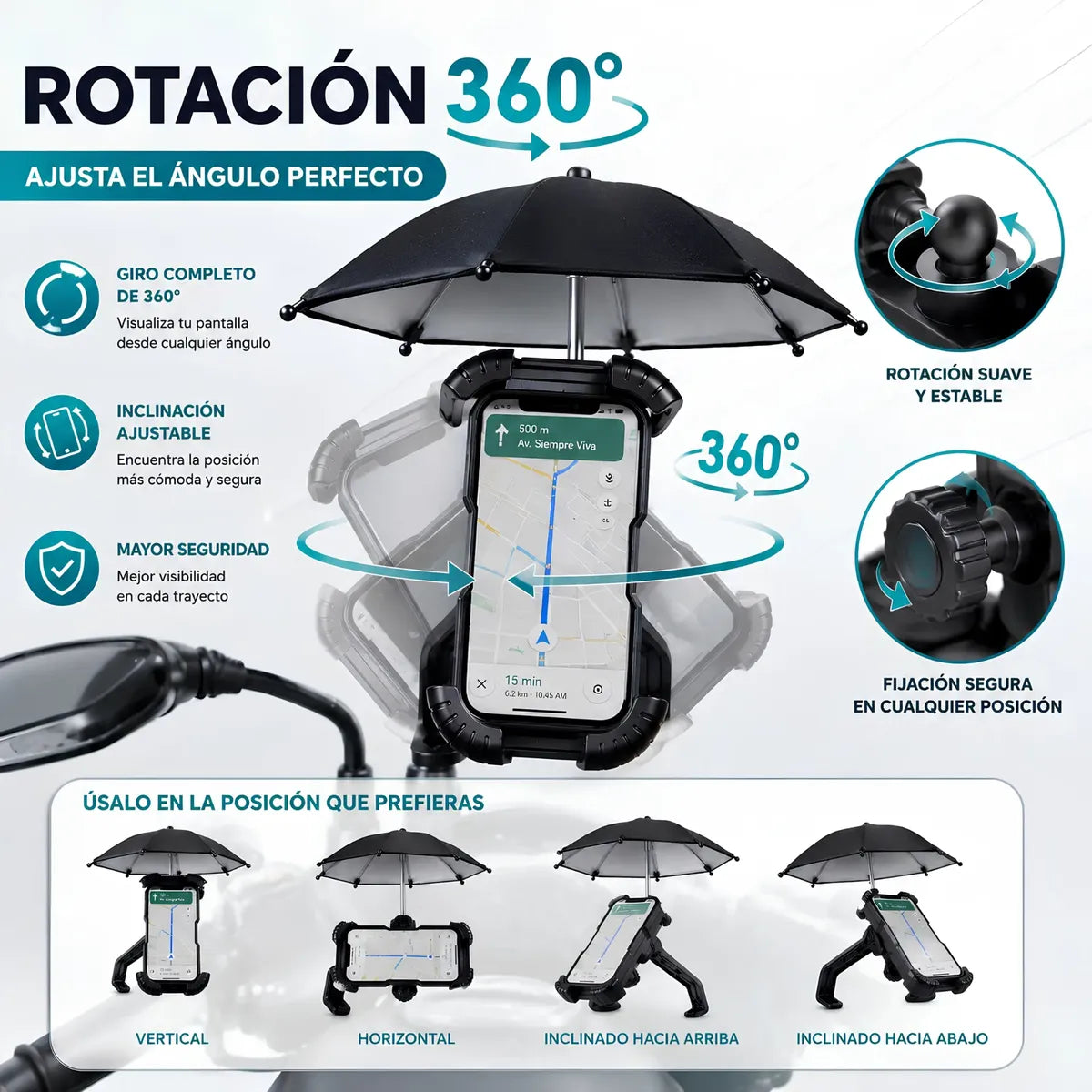 Holder de celular con sombrilla