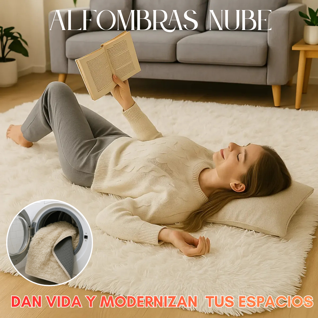 Alfombra peluda antideslizante 150 cm x 200 cm.