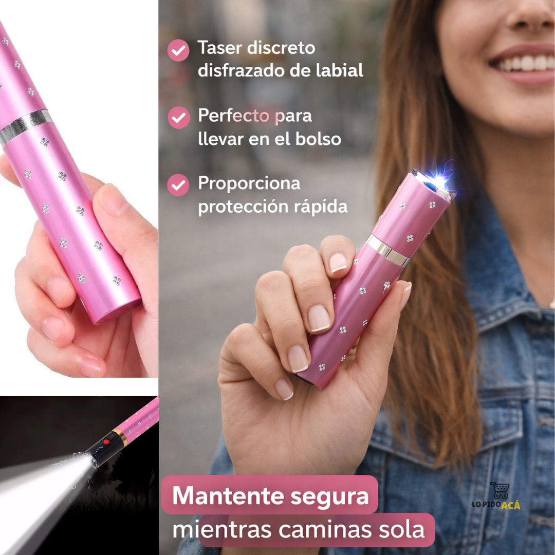 Taser labial con linterna