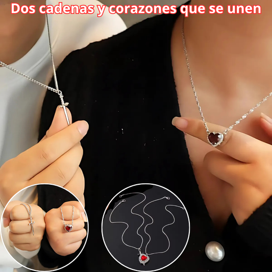 Cadena para pareja Corazón y Espada