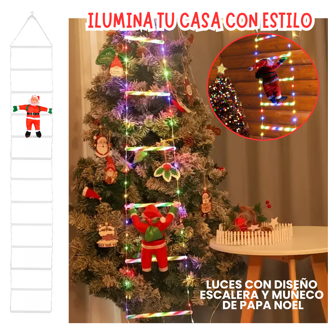 Escalera Luces De papa Noel 2 metros.