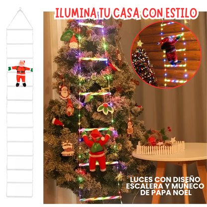 Escalera Luces De papa Noel 2 metros.