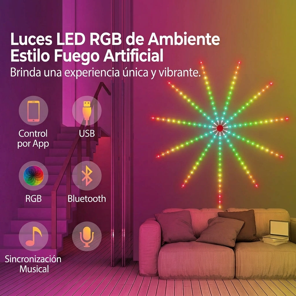 ESTRELLA DE TIRAS LED RGB 1.20 DE ANCHO