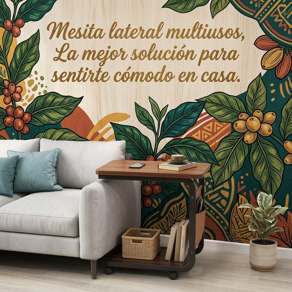 Mesa rectangular con ruedas