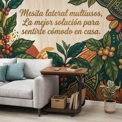 Mesa rectangular con ruedas