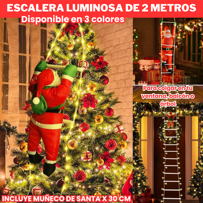 Escalera Luces De papa Noel 2 metros.
