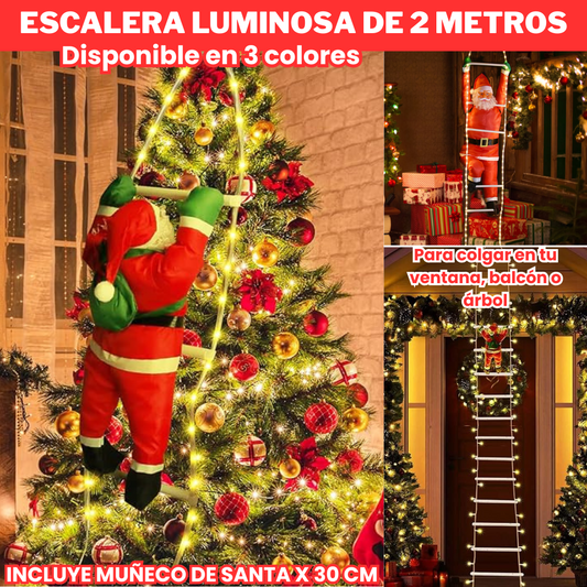 Escalera Luces De papa Noel 2 metros.