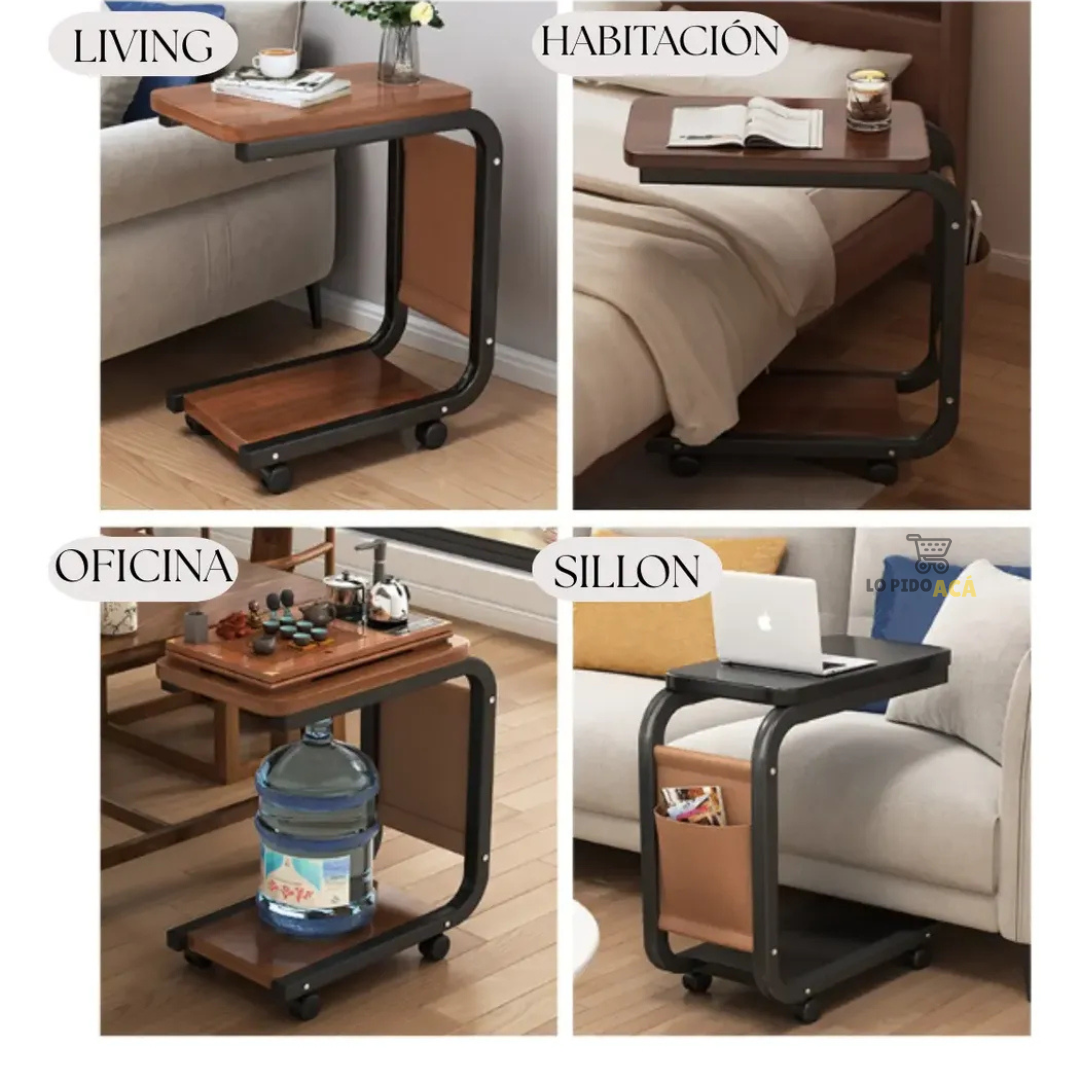Mesa rectangular con ruedas