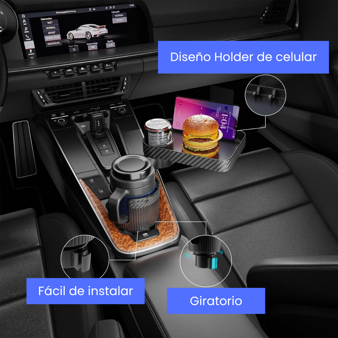 Portavasos con bandeja Para Carro