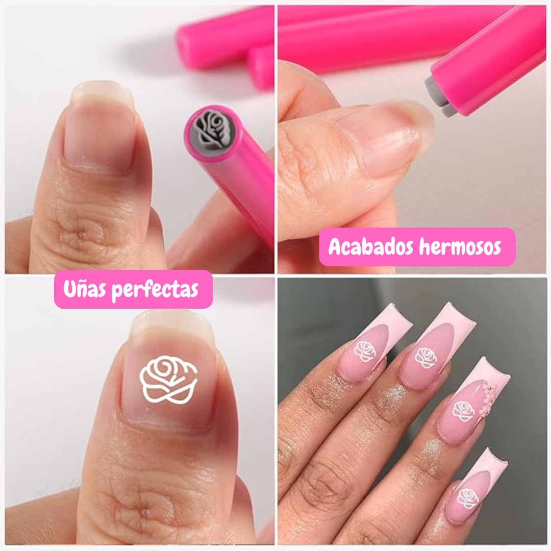 Set para estampar uñas x 6