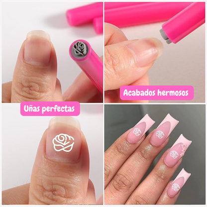 Set para estampar uñas x 6