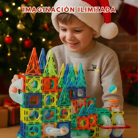 Set Bloques Magnéticos + Toboganes x 73 Piezas