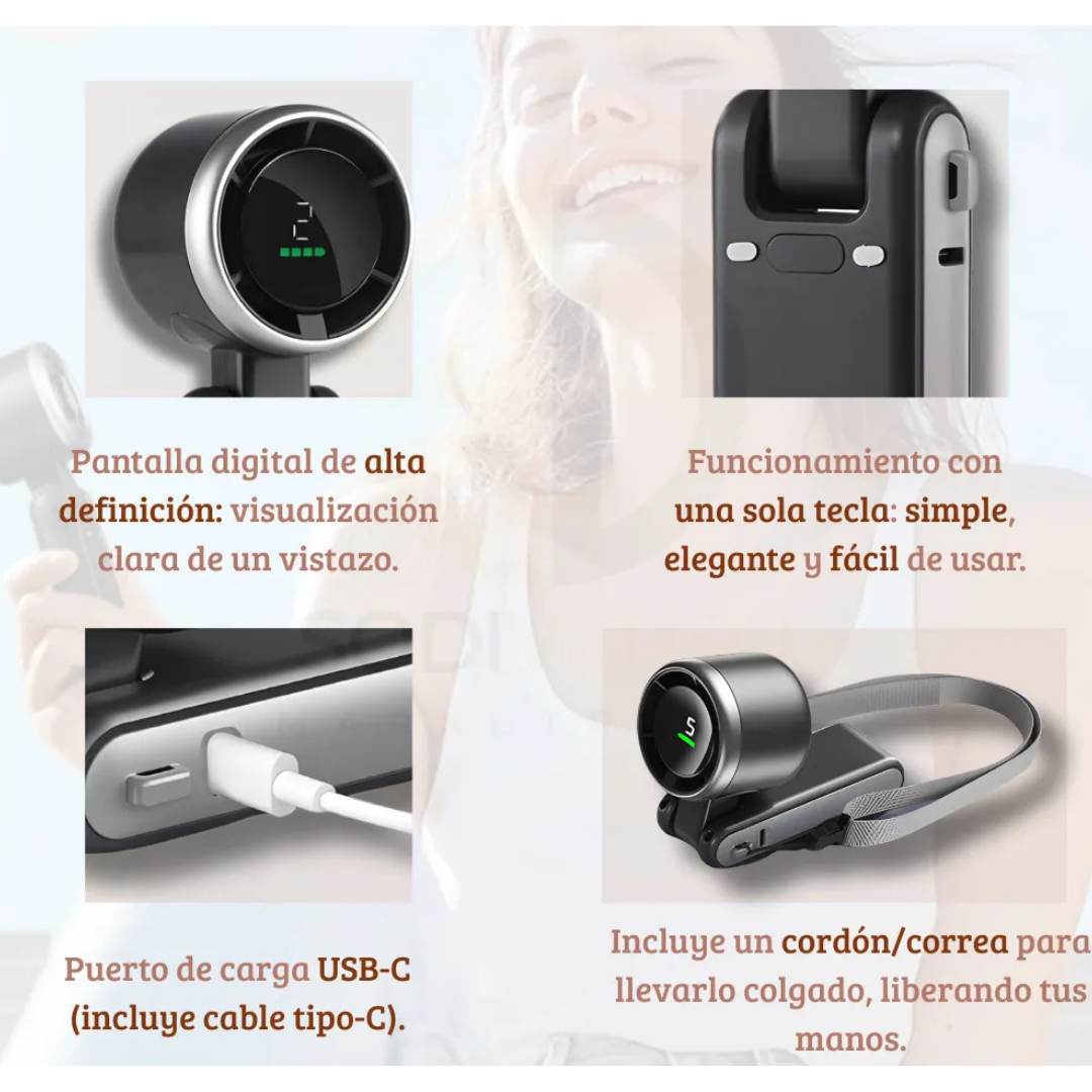 Mini ventilador portátil con cuerda