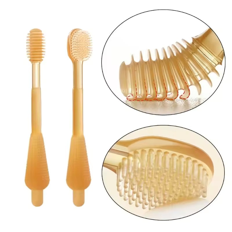 Cepillo en silicona para bebé con soporte y tapa