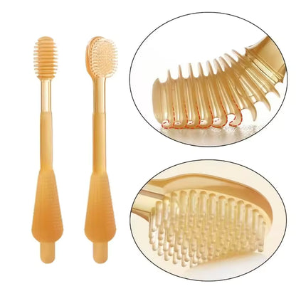 Cepillo en silicona para bebé con soporte y tapa