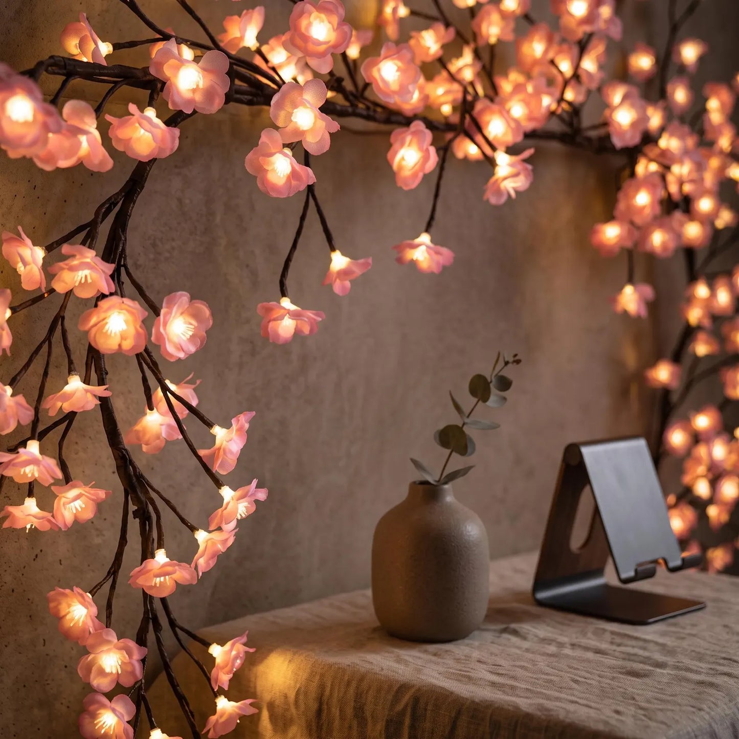 Guirnalda De Flores Cerezo Con Luces Led