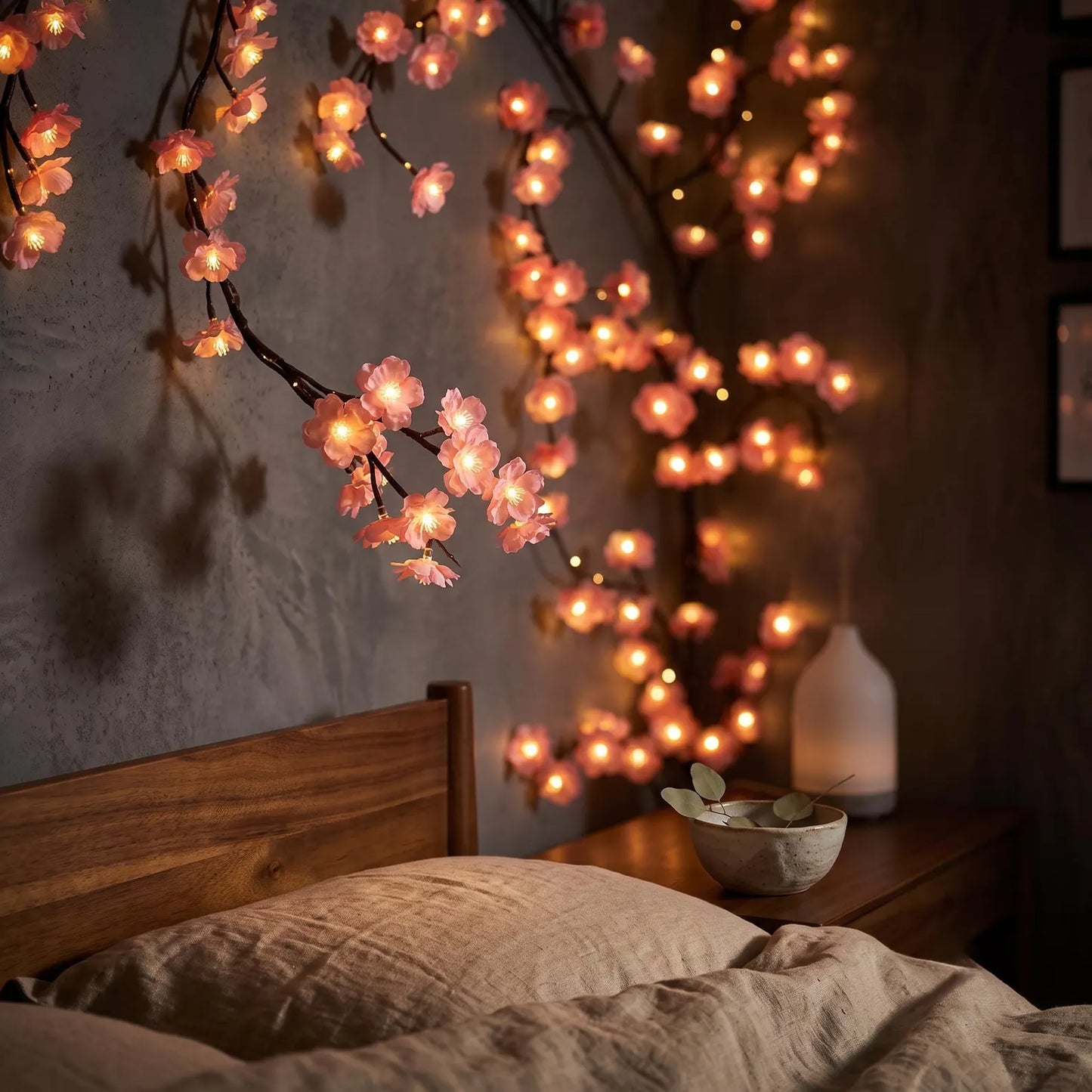 Guirnalda De Flores Cerezo Con Luces Led