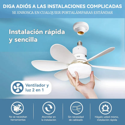 Bombillo Ventilador de aspas con control
